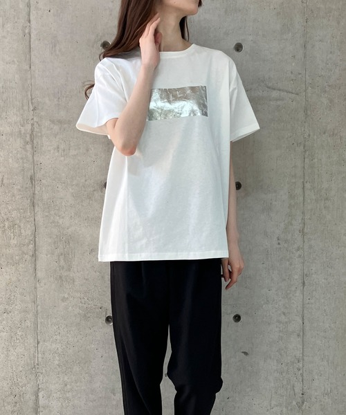 GLAMOROUS JANE（グラマラスジェーン）の「アニマルシルバー箔プリントTシャツ（Tシャツ/カットソー・レディース・ゴールド/ブラック×ホワイト/ブラック×ゴールド/ピンク/シルバー・FREE）」の8枚目の写真