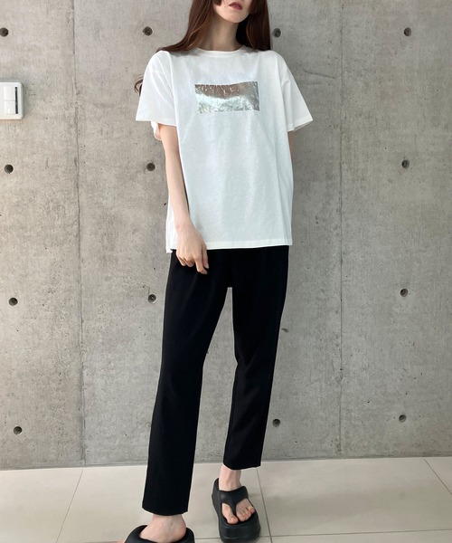 GLAMOROUS JANE（グラマラスジェーン）の「アニマルシルバー箔プリントTシャツ（Tシャツ/カットソー・レディース・ゴールド/ブラック×ホワイト/ブラック×ゴールド/ピンク/シルバー・FREE）」の9枚目の写真