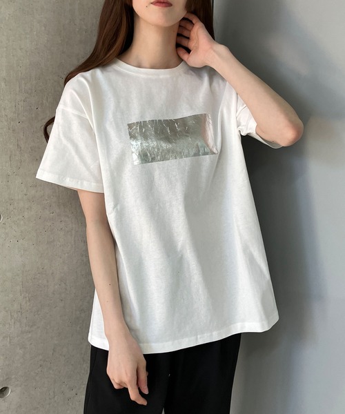 GLAMOROUS JANE（グラマラスジェーン）の「アニマルシルバー箔プリントTシャツ（Tシャツ/カットソー・レディース・ゴールド/ブラック×ホワイト/ブラック×ゴールド/ピンク/シルバー・FREE）」の11枚目の写真