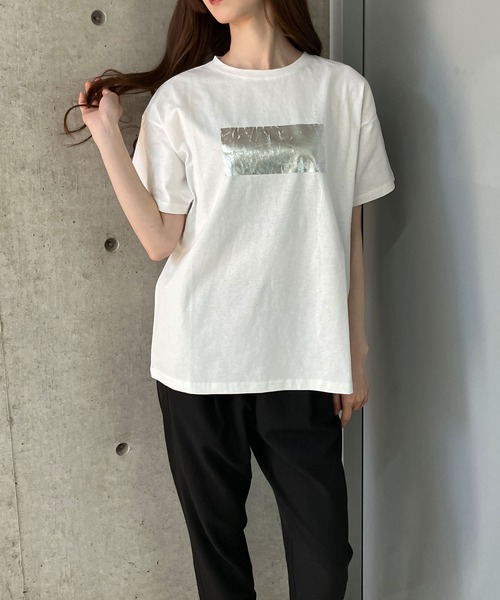 GLAMOROUS JANE（グラマラスジェーン）の「アニマルシルバー箔プリントTシャツ（Tシャツ/カットソー・レディース・ゴールド/ブラック×ホワイト/ブラック×ゴールド/ピンク/シルバー・FREE）」の16枚目の写真