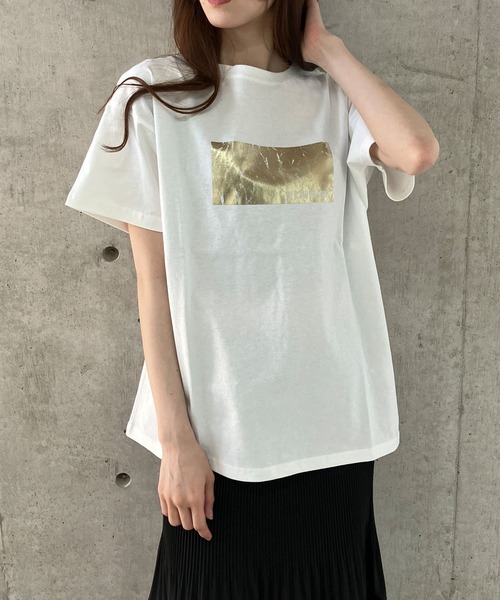 GLAMOROUS JANE（グラマラスジェーン）の「アニマルシルバー箔プリントTシャツ（Tシャツ/カットソー・レディース・ゴールド/ブラック×ホワイト/ブラック×ゴールド/ピンク/シルバー・FREE）」の19枚目の写真