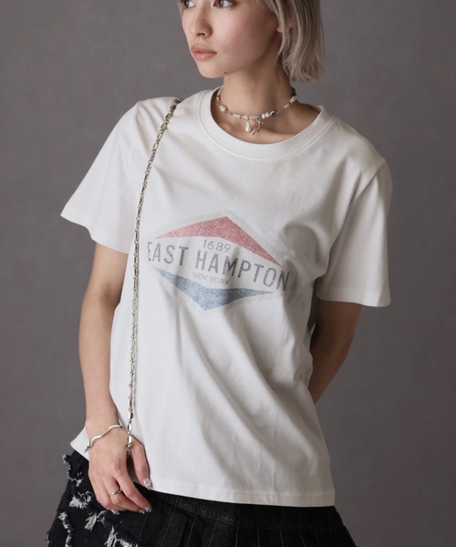 Girly Doll(ガーリードール)の「プリントデザインTシャツ(Tシャツ/カットソー・レディース・グレー/ホワイト/ネイビー・F)」の10枚目の写真