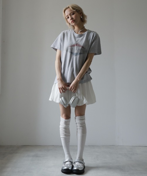Girly Doll(ガーリードール)の「プリントデザインTシャツ(Tシャツ/カットソー・レディース・グレー/ホワイト/ネイビー・F)」の14枚目の写真