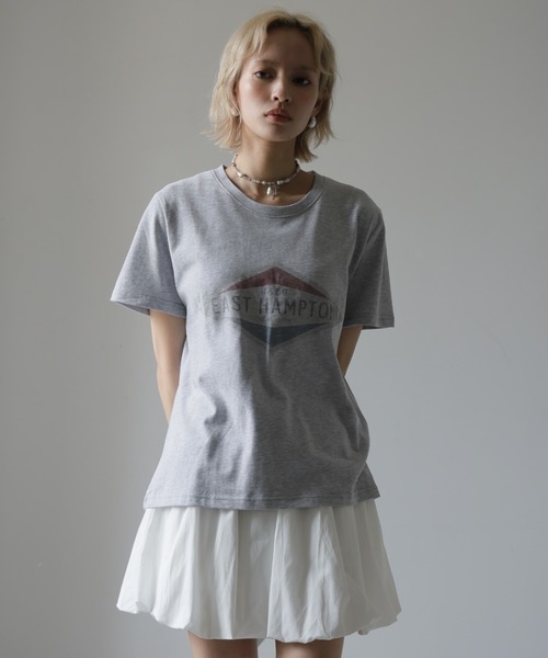Girly Doll(ガーリードール)の「プリントデザインTシャツ(Tシャツ/カットソー・レディース・グレー/ホワイト/ネイビー・F)」の15枚目の写真