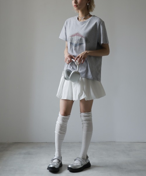 Girly Doll(ガーリードール)の「プリントデザインTシャツ(Tシャツ/カットソー・レディース・グレー/ホワイト/ネイビー・F)」の17枚目の写真