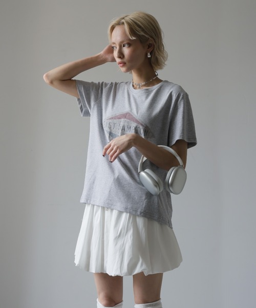 Girly Doll(ガーリードール)の「プリントデザインTシャツ(Tシャツ/カットソー・レディース・グレー/ホワイト/ネイビー・F)」の18枚目の写真