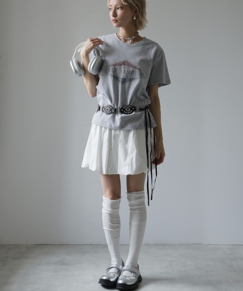 Girly Doll(ガーリードール)の「プリントデザインTシャツ(Tシャツ/カットソー・レディース・グレー/ホワイト/ネイビー・F)」の21枚目の写真