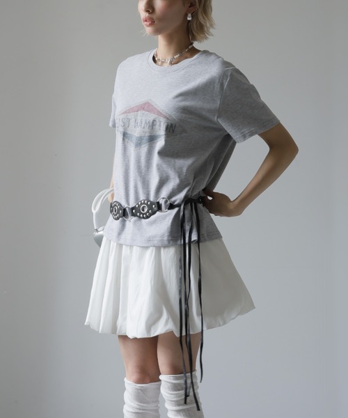 Girly Doll(ガーリードール)の「プリントデザインTシャツ(Tシャツ/カットソー・レディース・グレー/ホワイト/ネイビー・F)」の22枚目の写真