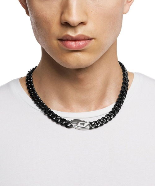 DIESEL(ディーゼル)の「ディーゼル アクセサリー メンズ ネックレス ブラック DX1610931(ネックレス・メンズ・ブラック・FREE)」の2枚目の写真