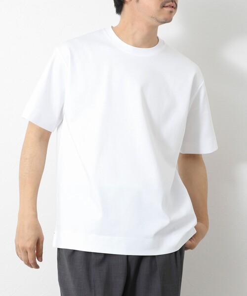 NOLLEY’S（ノーリーズ）の「《ビジカジ対応》ハイゲージ シルケットポンチ ドレスCN T 25SS（Tシャツ/カットソー・メンズ・ブラック/ホワイト/グレイッシュブルー/オフホワイト・XL/L/M/S）」の2枚目の写真