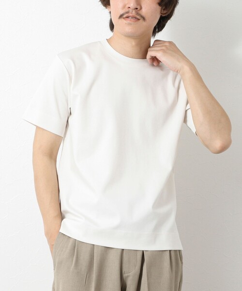 NOLLEY’S（ノーリーズ）の「《ビジカジ対応》ハイゲージ シルケットポンチ ドレスCN T 25SS（Tシャツ/カットソー・メンズ・ブラック/ホワイト/グレイッシュブルー/オフホワイト・XL/L/M/S）」の3枚目の写真