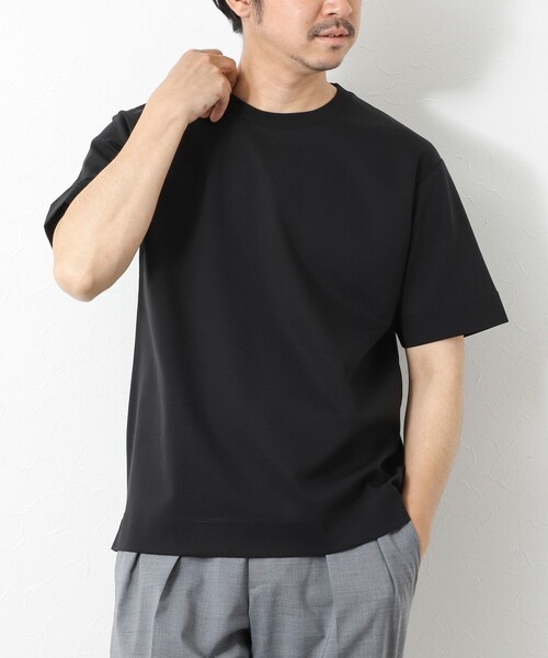 NOLLEY’S（ノーリーズ）の「《ビジカジ対応》ハイゲージ シルケットポンチ ドレスCN T 25SS（Tシャツ/カットソー・メンズ・ブラック/ホワイト/グレイッシュブルー/オフホワイト・XL/L/M/S）」の4枚目の写真