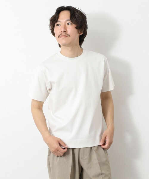 NOLLEY’S（ノーリーズ）の「《ビジカジ対応》ハイゲージ シルケットポンチ ドレスCN T 25SS（Tシャツ/カットソー・メンズ・ブラック/ホワイト/グレイッシュブルー/オフホワイト・XL/L/M/S）」の6枚目の写真