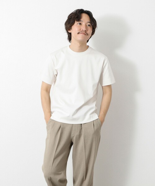 NOLLEY’S（ノーリーズ）の「《ビジカジ対応》ハイゲージ シルケットポンチ ドレスCN T 25SS（Tシャツ/カットソー・メンズ・ブラック/ホワイト/グレイッシュブルー/オフホワイト・XL/L/M/S）」の10枚目の写真