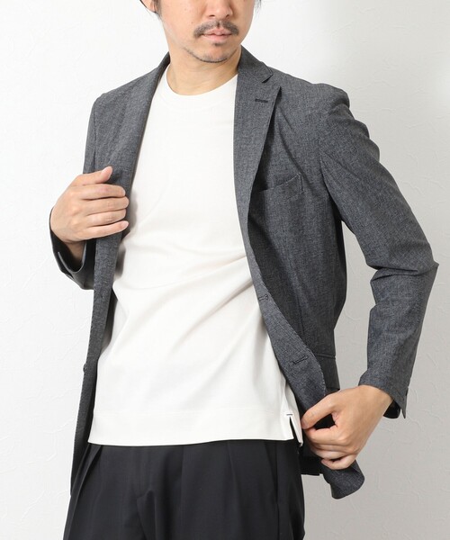 NOLLEY’S（ノーリーズ）の「《ビジカジ対応》ハイゲージ シルケットポンチ ドレスCN T 25SS（Tシャツ/カットソー・メンズ・ブラック/ホワイト/グレイッシュブルー/オフホワイト・XL/L/M/S）」の18枚目の写真