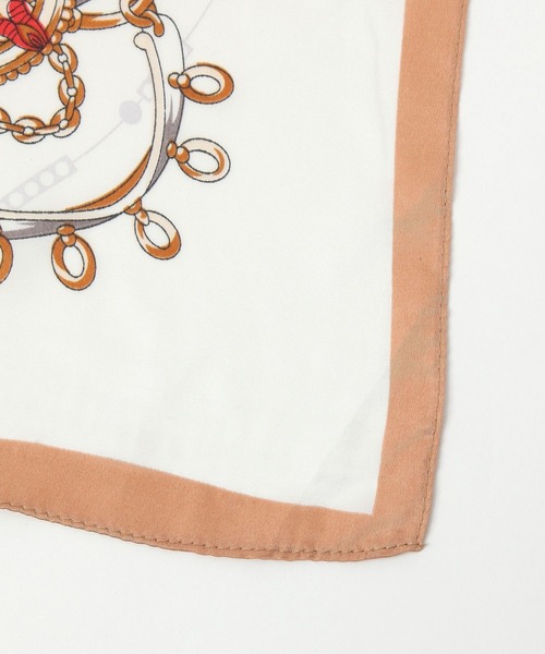 GLOBAL WORK（グローバルワーク）の「シルクタッチスカーフ/491947（ストール/ショール・レディース・ネイビー系7/ネイビー系8/オフホワイト/オレンジ・ONE SIZE）」の11枚目の写真