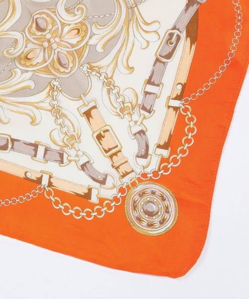 GLOBAL WORK（グローバルワーク）の「シルクタッチスカーフ/491947（ストール/ショール・レディース・ネイビー系7/ネイビー系8/オフホワイト/オレンジ・ONE SIZE）」の17枚目の写真