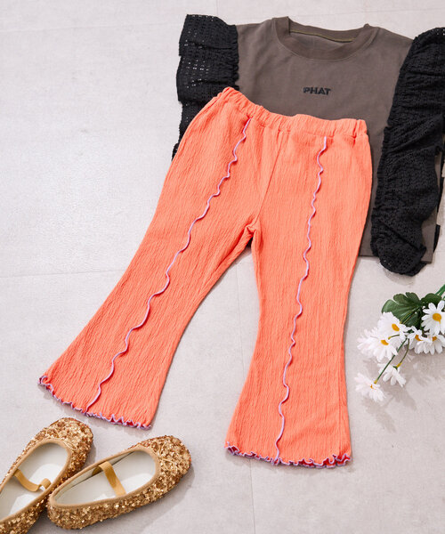 CIAOPANIC TYPY（チャオパニックティピー）の「【KIDS】メロウストレッチフレアカットパンツ（その他パンツ・キッズ・グリーン/オフホワイト/オレンジ/ブラック/グレー・MEDIUM/LARGE/XX-LARGE/SMALL/X-LARGE）」の5枚目の写真