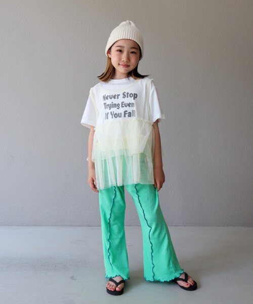 CIAOPANIC TYPY（チャオパニックティピー）の「【KIDS】メロウストレッチフレアカットパンツ（その他パンツ・キッズ・グリーン/オフホワイト/オレンジ/ブラック/グレー・MEDIUM/LARGE/XX-LARGE/SMALL/X-LARGE）」の21枚目の写真