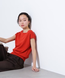 23区オレンジ 半袖ニット 44サイズ ニット/セーター（オレンジ/橙色系・半袖）ファッション通販