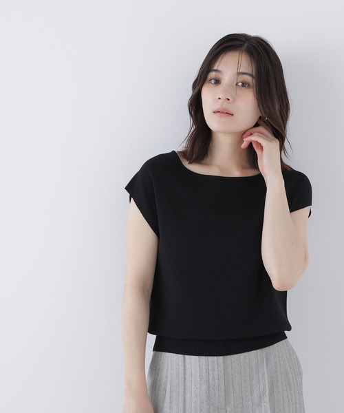 H beauty &youth サマーニット　ブラック　美品 H beauty &youth サマーニット ブラック 美品 トップス
