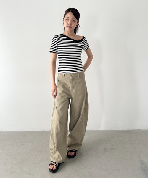 Bamm(バム)の「カーブワイドパンツ(デニムパンツ・レディース・ベージュ・M/L)」の12枚目の写真