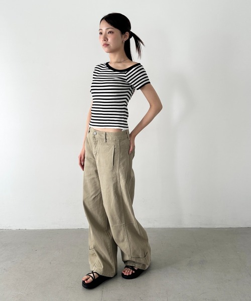 Bamm(バム)の「カーブワイドパンツ(デニムパンツ・レディース・ベージュ・M/L)」の14枚目の写真