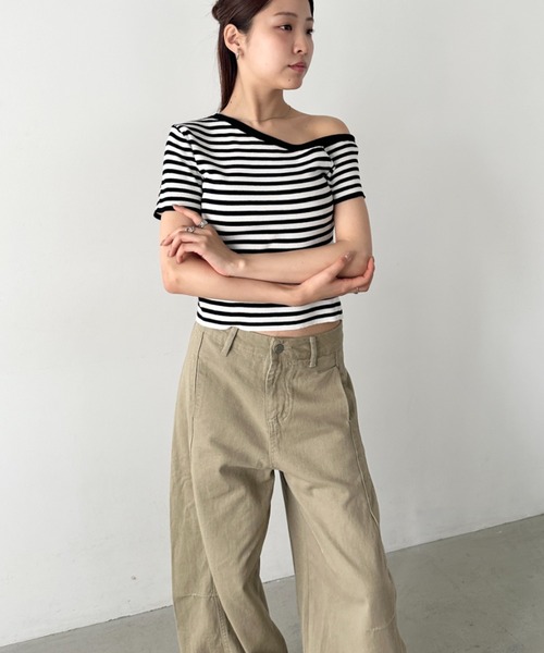Bamm(バム)の「カーブワイドパンツ(デニムパンツ・レディース・ベージュ・M/L)」の13枚目の写真