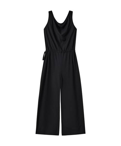 tageechita（タジチタ）の「【tageechita】リラックス感漂う ノースリーブ ドレープネックワイドサロペット（サロペット/オーバーオール・レディース・ブラック・S/M/L）」の13枚目の写真