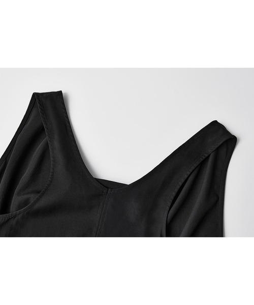 tageechita（タジチタ）の「【tageechita】リラックス感漂う ノースリーブ ドレープネックワイドサロペット（サロペット/オーバーオール・レディース・ブラック・S/M/L）」の18枚目の写真