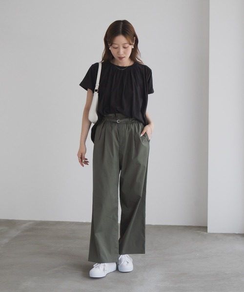 Howdy Marie（ハウディ―マリー）の「Howdy Marie ギャザーＴシャツ インド綿【接触冷感】（Tシャツ/カットソー・レディース・ブルー/ブラック/ホワイト・M/L）」の15枚目の写真