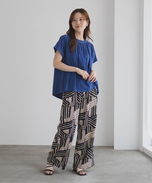 Howdy Marie（ハウディ―マリー）の「Howdy Marie ギャザーＴシャツ インド綿【接触冷感】（Tシャツ/カットソー・レディース・ブルー/ブラック/ホワイト・M/L）」の21枚目の写真