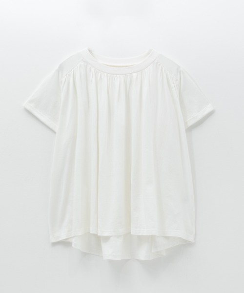 Howdy Marie（ハウディ―マリー）の「Howdy Marie ギャザーＴシャツ インド綿【接触冷感】（Tシャツ/カットソー・レディース・ブルー/ブラック/ホワイト・M/L）」の22枚目の写真