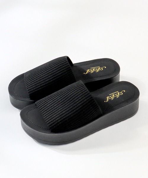 AAA+(サンエープラス)の「AAA+/軽量厚底 コンフォートニットサンダル スライドサンダル(3718)(サンダル・レディース・ベージュ/ブラック・S/M/L/LL)」の7枚目の写真