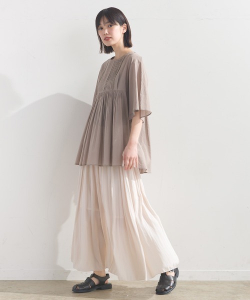 希少✨ガニー ギャザーコットンブラウス フレアスリーブ バリモア