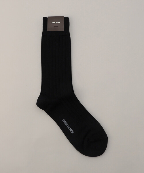 COMME CA MEN(コムサメン)の「リブ編み クルーソックス(ソックス/靴下・メンズ・ブラック・27.0cm)」の1枚目の写真