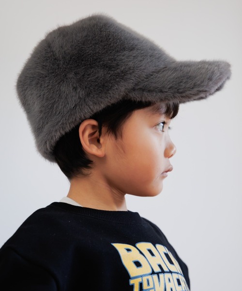 MAKE YOUR DAY（メイクユアデイ）の「ファーキャップ（キャップ・キッズ・ブラウン/ブラック/オフホワイト/グレー・L/M/S）」の3枚目の写真