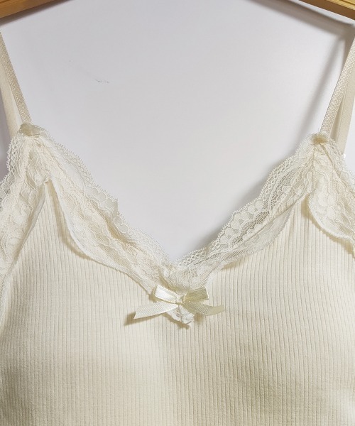 ReRe（リリ）の「レース&リボンキャミソール（キャミソール・レディース・ブラック/ホワイト/ベージュ・MEDIUM/LARGE/X-LARGE）」の8枚目の写真