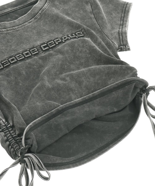 ANAP（アナップ）の「サイドギャザー ケミカルウォッシュ エンボス ロゴ Tシャツ（Tシャツ/カットソー・レディース・グレー/ブラック/ピンク/グレー系その他・FREE）」の22枚目の写真