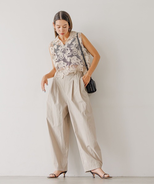 BAYFLOW（ベイフロー）の「[ストレッチ入り]ボリュームコクーンパンツ（その他パンツ・レディース・ブラック/グレイッシュベージュ・FREE）」の6枚目の写真