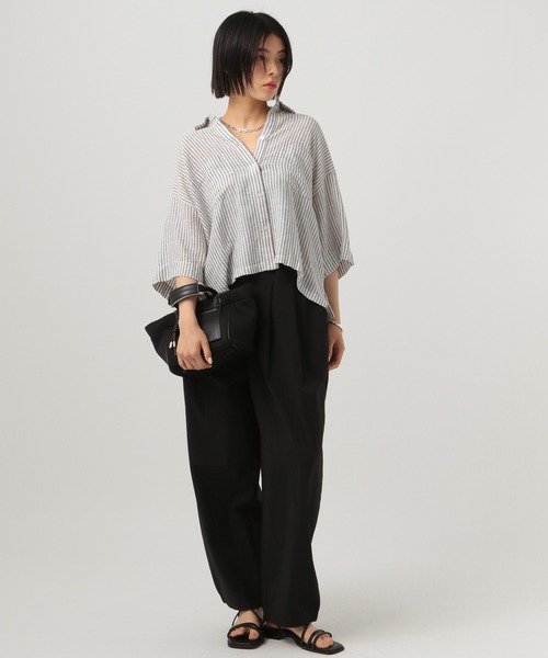 BAYFLOW（ベイフロー）の「[ストレッチ入り]ボリュームコクーンパンツ（その他パンツ・レディース・ブラック/グレイッシュベージュ・FREE）」の4枚目の写真