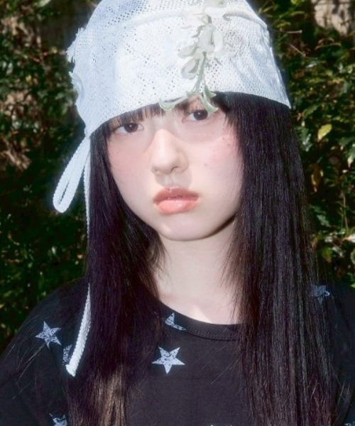 FANCY CLUB】Lace Ribbon Shirring Beanie（ニットキャップ