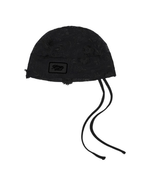 FANCY CLUB】Lace Ribbon Shirring Beanie（ニットキャップ