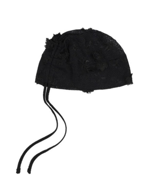 FANCY CLUB】Lace Ribbon Shirring Beanie（ニットキャップ