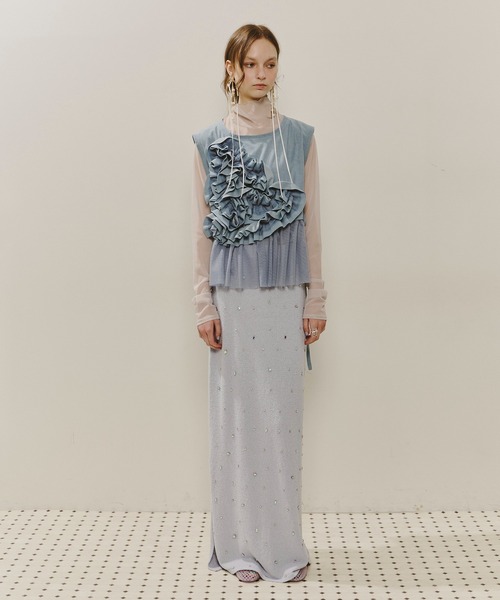 ボリュームBIGフラワーフリルTOPS（Tシャツ/カットソー）｜J1U by LA