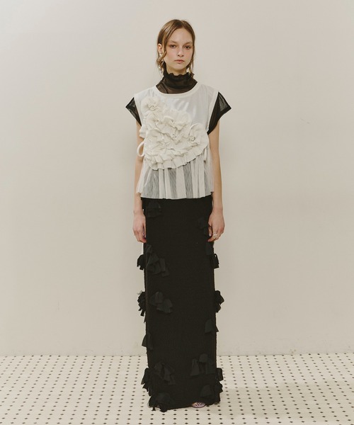 ボリュームBIGフラワーフリルTOPS（Tシャツ/カットソー）｜J1U by LA