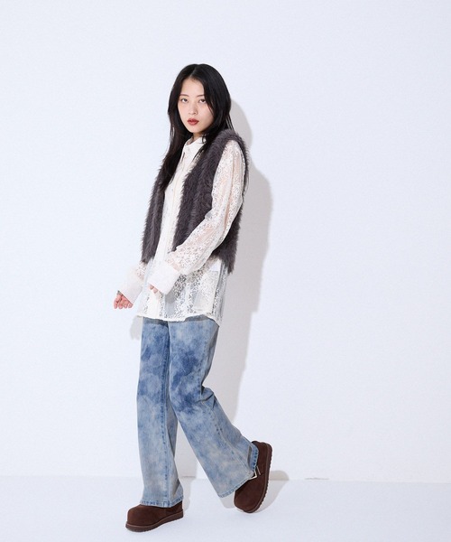 JEANASIS（ジーナシス）の「アソートブリーチフレアデニム/577543（デニムパンツ・レディース・ブラック/ブルー/ブルー系その他/グレー系その他・MEDIUM/SMALL）」の7枚目の写真