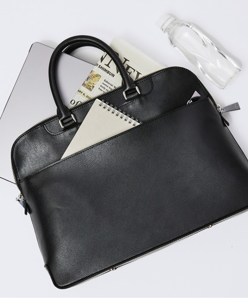 aniary(アニアリ)の「ブリーフバッグ(エス-フィルムレザー)(ビジネスバッグ・メンズ・ブラック/チャコールグレー/キャメル/ネイビー・FREE)」の1枚目の写真