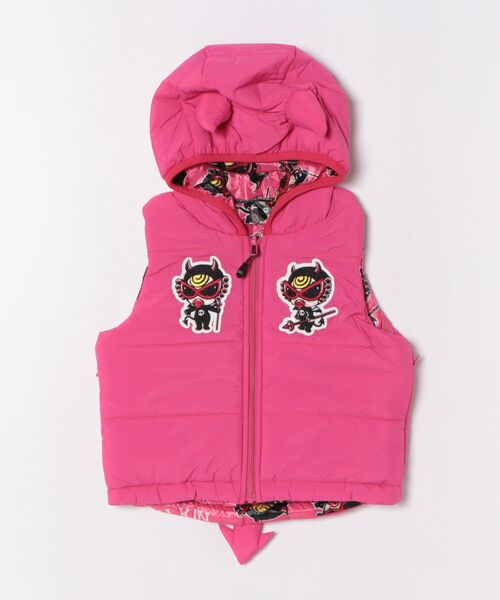 HYSTERIC MINI(ヒステリックミニ)の「DEVILKIN RV ベスト(ベスト・キッズ・ライトピンク/ブラック・SMALL)」の2枚目の写真