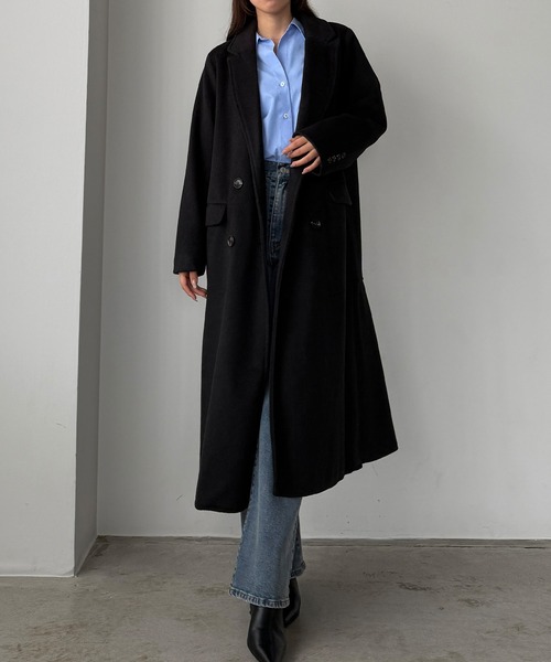 Louere（ルエレ）の「シャギーバックマーメイドチェスターコート（チェスターコート・レディース・モカ/ダークグレー/ブラック・X-LARGE/LARGE/MEDIUM/SMALL）」の4枚目の写真